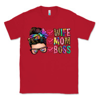 Red wife mom boss messy bun Classic Tee - Zillion Design Studio