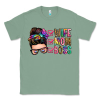 Sage wife mom boss messy bun Classic Tee - Zillion Design Studio