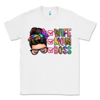 White wife mom boss messy bun Classic Tee - Zillion Design Studio