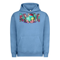 Pigment Pebble Blue Western Mom With Easter Urban Hoodie - BundleAndBundleShop