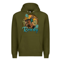 Army Green western rowdy Premium Hoodie - NancyCooperArtShop