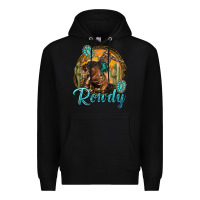 Black western rowdy Premium Hoodie - NancyCooperArtShop