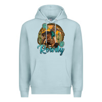 Blue Mist western rowdy Premium Hoodie - NancyCooperArtShop