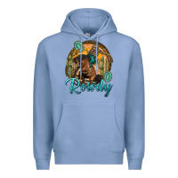 Colony Blue western rowdy Premium Hoodie - NancyCooperArtShop