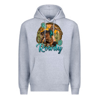 Heather Grey western rowdy Premium Hoodie - NancyCooperArtShop