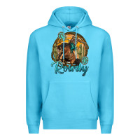 Ocean Blue western rowdy Premium Hoodie - NancyCooperArtShop