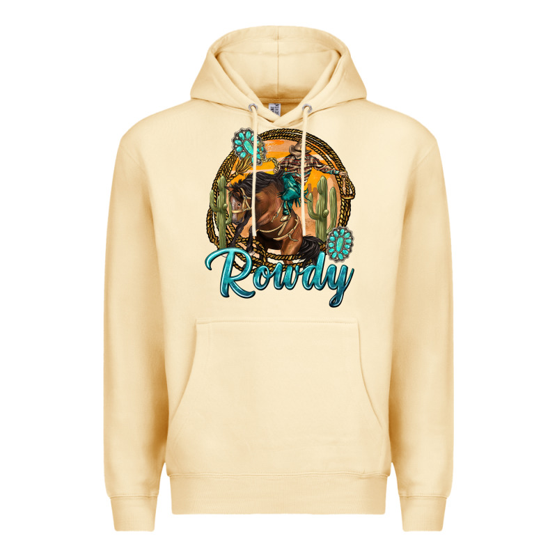 Western Rowdy Premium Hoodie by NancyCooperArtShop | Teevron