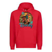 Red western rowdy Premium Hoodie - NancyCooperArtShop