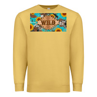 Antique Gold western wild and sunflower leopard turquoise cowhide licanse plate Premium Sweatshirt - Artiststas