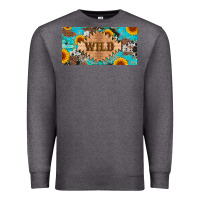 Charcoal Heather western wild and sunflower leopard turquoise cowhide licanse plate Premium Sweatshirt - Artiststas