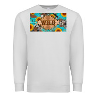 Dove Grey western wild and sunflower leopard turquoise cowhide licanse plate Premium Sweatshirt - Artiststas