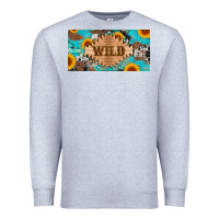 Heather Grey western wild and sunflower leopard turquoise cowhide licanse plate Premium Sweatshirt - Artiststas
