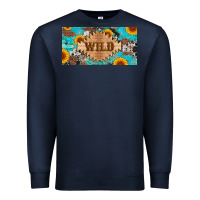 Navy western wild and sunflower leopard turquoise cowhide licanse plate Premium Sweatshirt - Artiststas