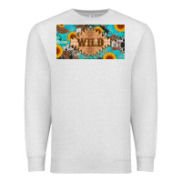 Oatmeal Heather western wild and sunflower leopard turquoise cowhide licanse plate Premium Sweatshirt - Artiststas