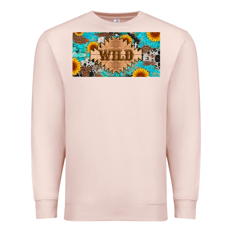Western Wild And Sunflower Leopard Turquoise Cowhide Licanse Plate Premium Sweatshirt by Artiststas | Teevron