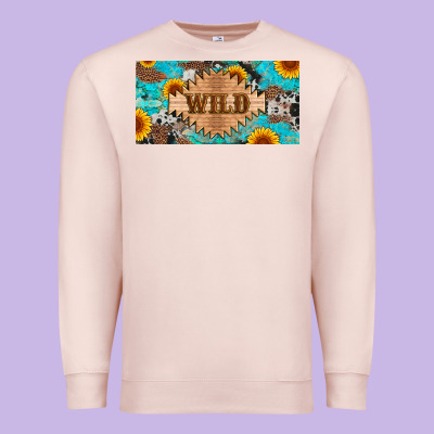 Western Wild And Sunflower Leopard Turquoise Cowhide Licanse Plate Premium Sweatshirt Designed By Artiststas