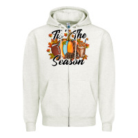 Oatmeal Heather tis is season Zipper Hoodie - RacoonDesign