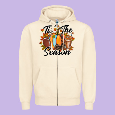 Tis Is Season Zipper Hoodie Designed By Racoondesign