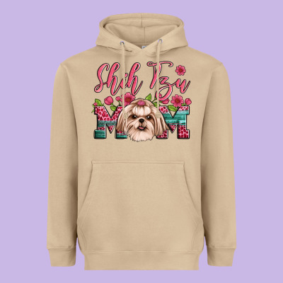 Shih Tzu Mom Heavyweight Hoodie Designed By Artiststas