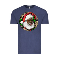 Vintage Denim Afro Santa Christmas Vintage Tee - RanaPortraitStore