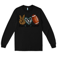 Black peace love football Long Sleeve Tee - RanaPortraitStore