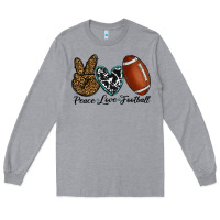 Heather Grey peace love football Long Sleeve Tee - RanaPortraitStore