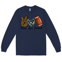 Navy peace love football Long Sleeve Tee - RanaPortraitStore