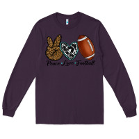 Plum peace love football Long Sleeve Tee - RanaPortraitStore