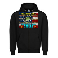 Black fishing dad like a regular but cooler Zipper Hoodie - HRA Design Shop