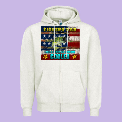 Fishing Dad Like A Regular But Cooler Zipper Hoodie Designed By Hra Design Shop