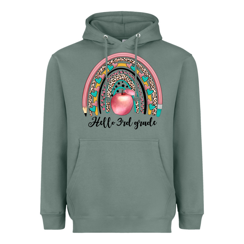 Hello 3rd Grade Heavyweight Hoodie by JahusDesignShop | Teevron