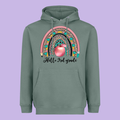 Hello 3rd Grade Heavyweight Hoodie Designed By Jahusdesignshop