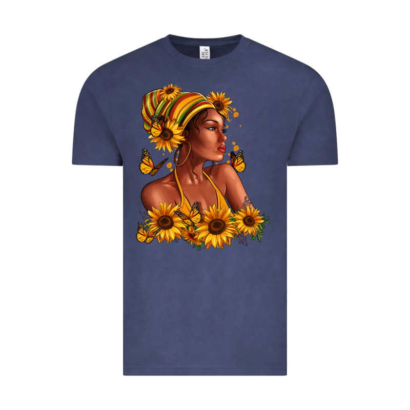 Afro American Woman Sunflowers Vintage Tee by RanaPortraitStore | Teevron