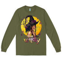 Army Green Be Witchy Black Witch Long Sleeve Tee - texasbilliewilder