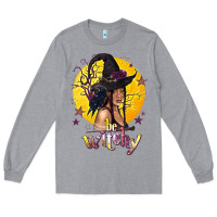 Heather Grey Be Witchy Black Witch Long Sleeve Tee - texasbilliewilder