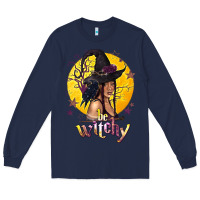 Navy Be Witchy Black Witch Long Sleeve Tee - texasbilliewilder