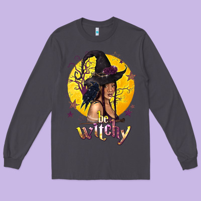 Be Witchy Black Witch Long Sleeve Tee Designed By Texasbilliewilder