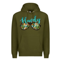 Army Green western howdy police sunglasses Premium Hoodie - NancyCooperArtShop