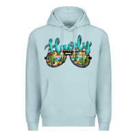 Blue Mist western howdy police sunglasses Premium Hoodie - NancyCooperArtShop
