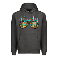 Charcoal Heather western howdy police sunglasses Premium Hoodie - NancyCooperArtShop