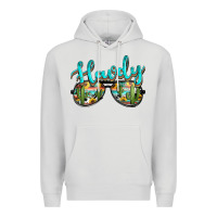 Dove Grey western howdy police sunglasses Premium Hoodie - NancyCooperArtShop