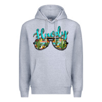 Heather Grey western howdy police sunglasses Premium Hoodie - NancyCooperArtShop