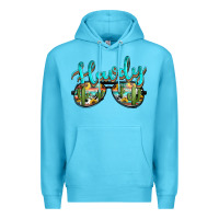 Ocean Blue western howdy police sunglasses Premium Hoodie - NancyCooperArtShop