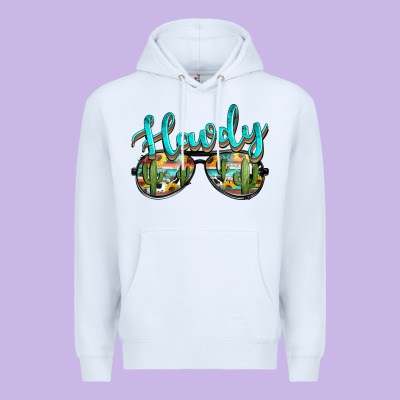 Western Howdy Police Sunglasses Premium Hoodie Designed By Nancycooperartshop