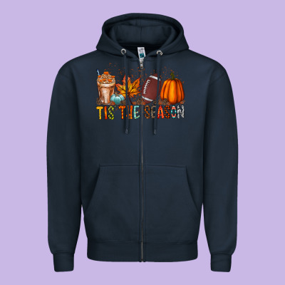 Tis The Season Zipper Hoodie Designed By Racoondesign