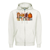 Oatmeal Heather tis the season Zipper Hoodie - RacoonDesign