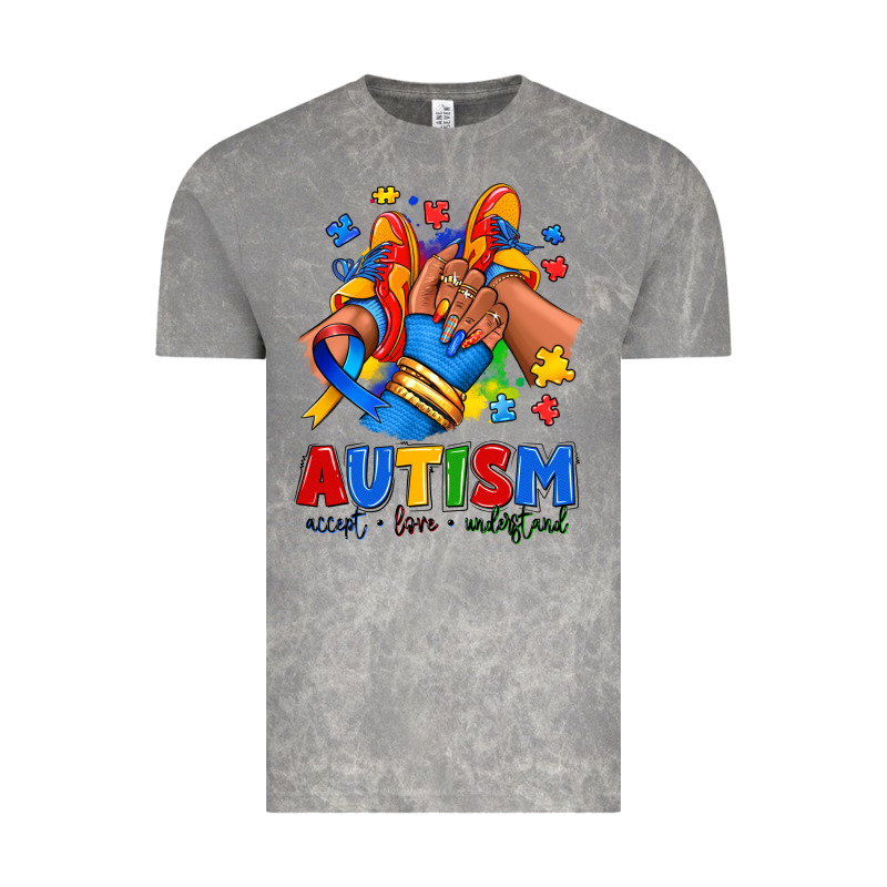 Autism Accept Love Understand Afro Girl Sneakers Vintage Tee by RanaPortraitStore | Teevron