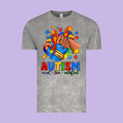 Vintage Tee Autism accept love understand afro girl sneakers