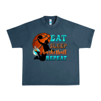 Midnight Navy eat sleep basketball repeat Urban Heavy Tee - texasbilliewilder