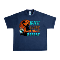 Navy eat sleep basketball repeat Urban Heavy Tee - texasbilliewilder